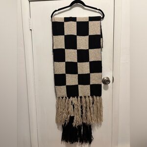 by Anthropologie black & white checkered scarf